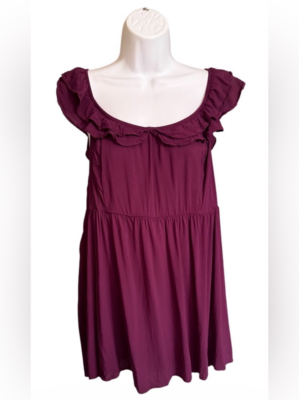 Torrid Size 2 2X Babydoll Top Ruffle Scoop Neck Plus Size